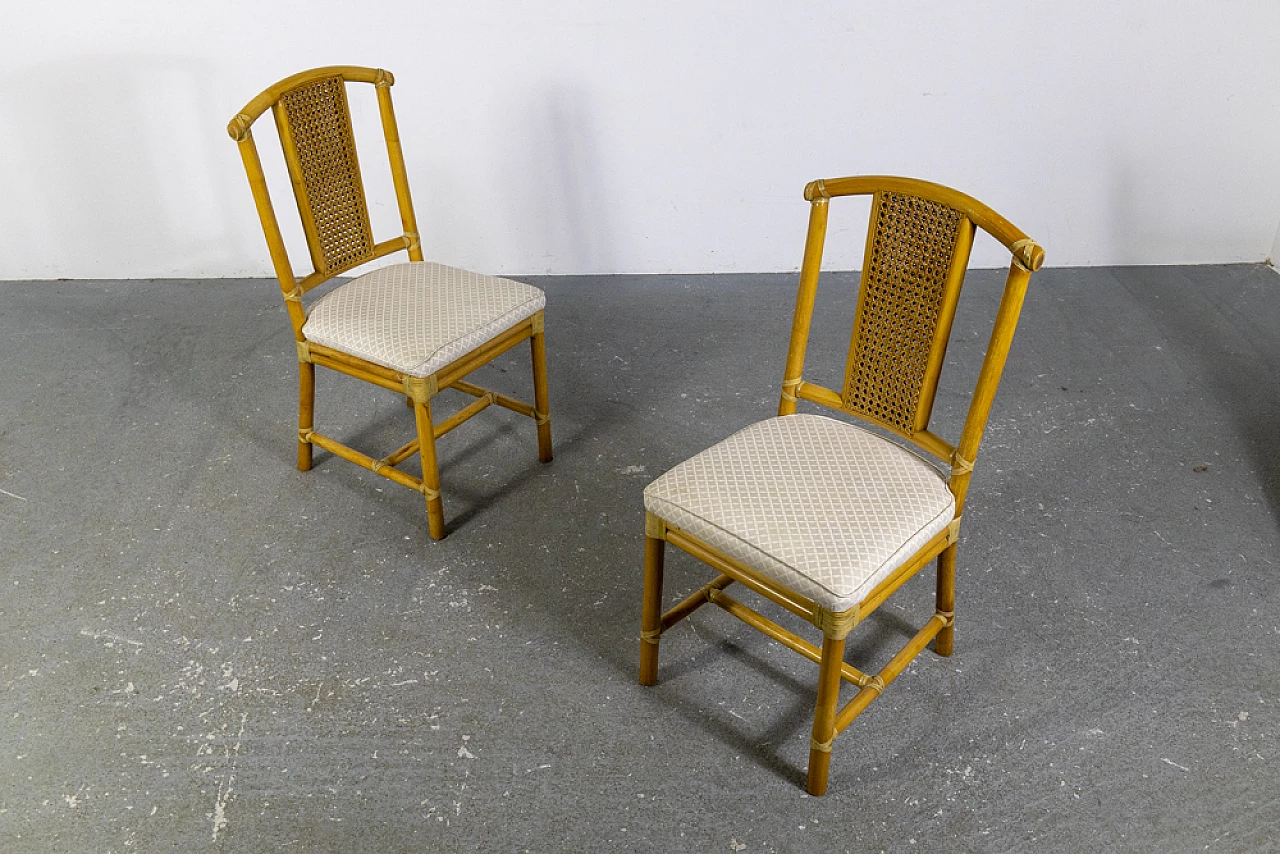 6 Wicker chairs with bamboo structure, 1970s 16