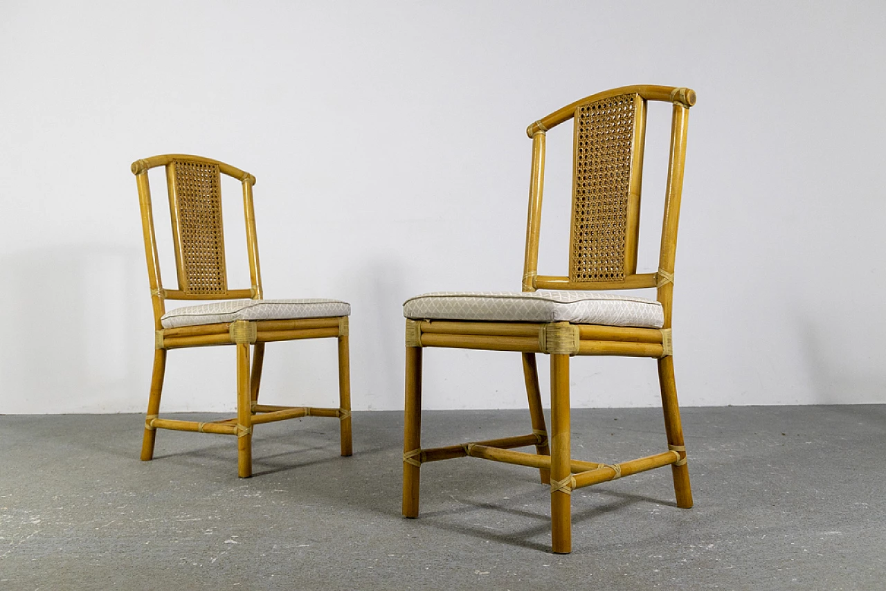 6 Wicker chairs with bamboo structure, 1970s 17