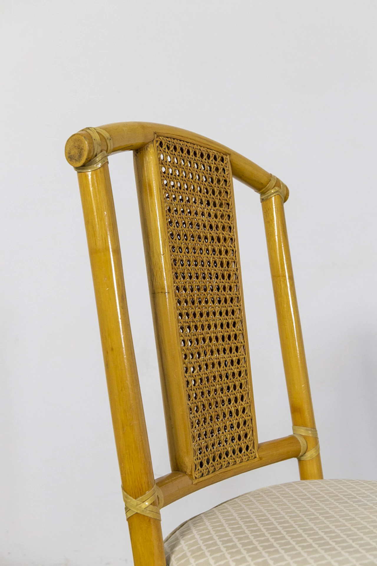 6 Sedie in vimini con struttura in bambù, anni '70 19