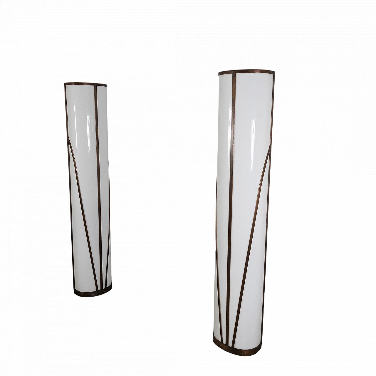 Pair of plexiglass and burnished brass wall sconces, 1960s 20