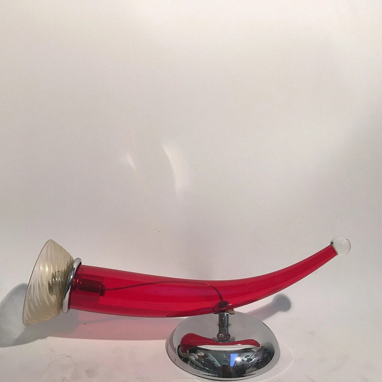 Red and gilded Murano glass wall light by VeArt, 1980s 2