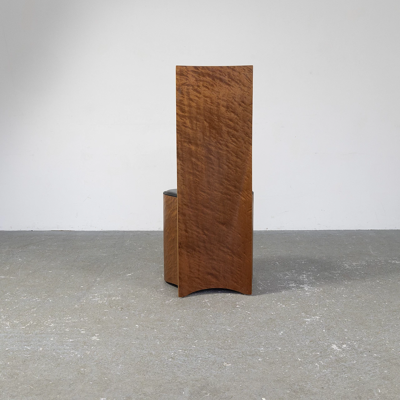 Sedia in radica di betulla e seduta in pelle, anni '70 6