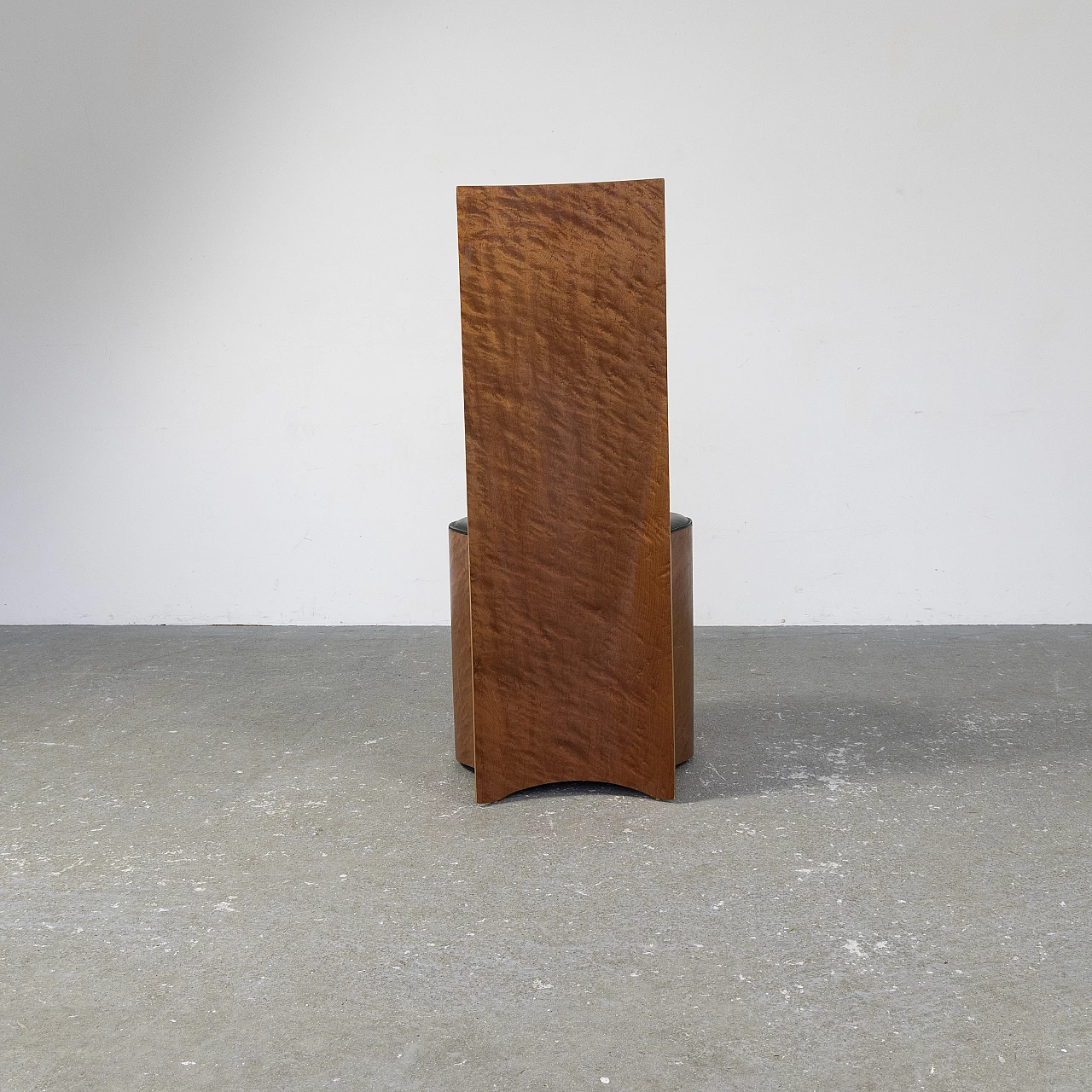 Sedia in radica di betulla e seduta in pelle, anni '70 7