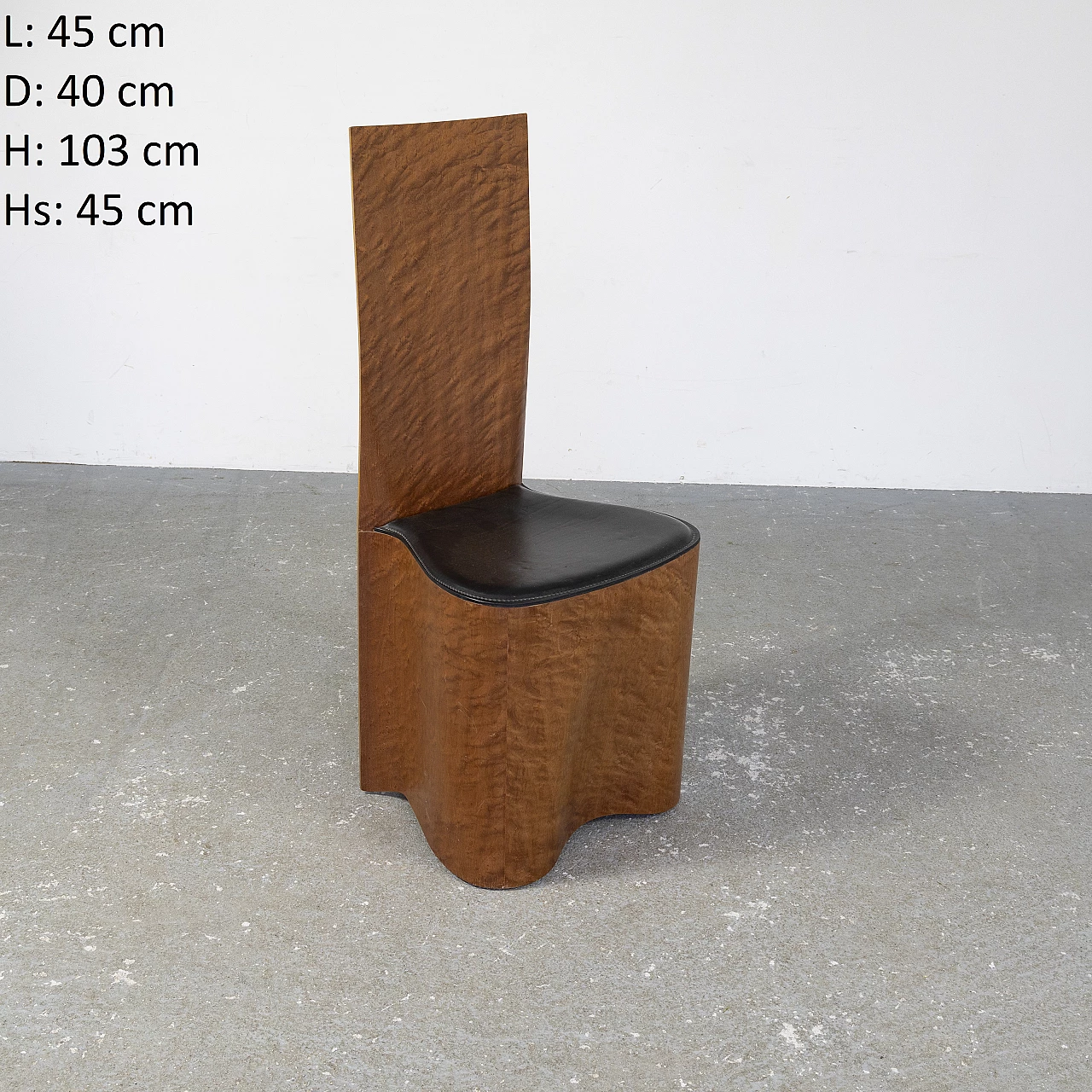 Birch-root chair with leather seat, 1970s 9
