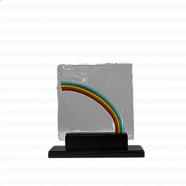 Glass table lamp with rainbow, 1970s