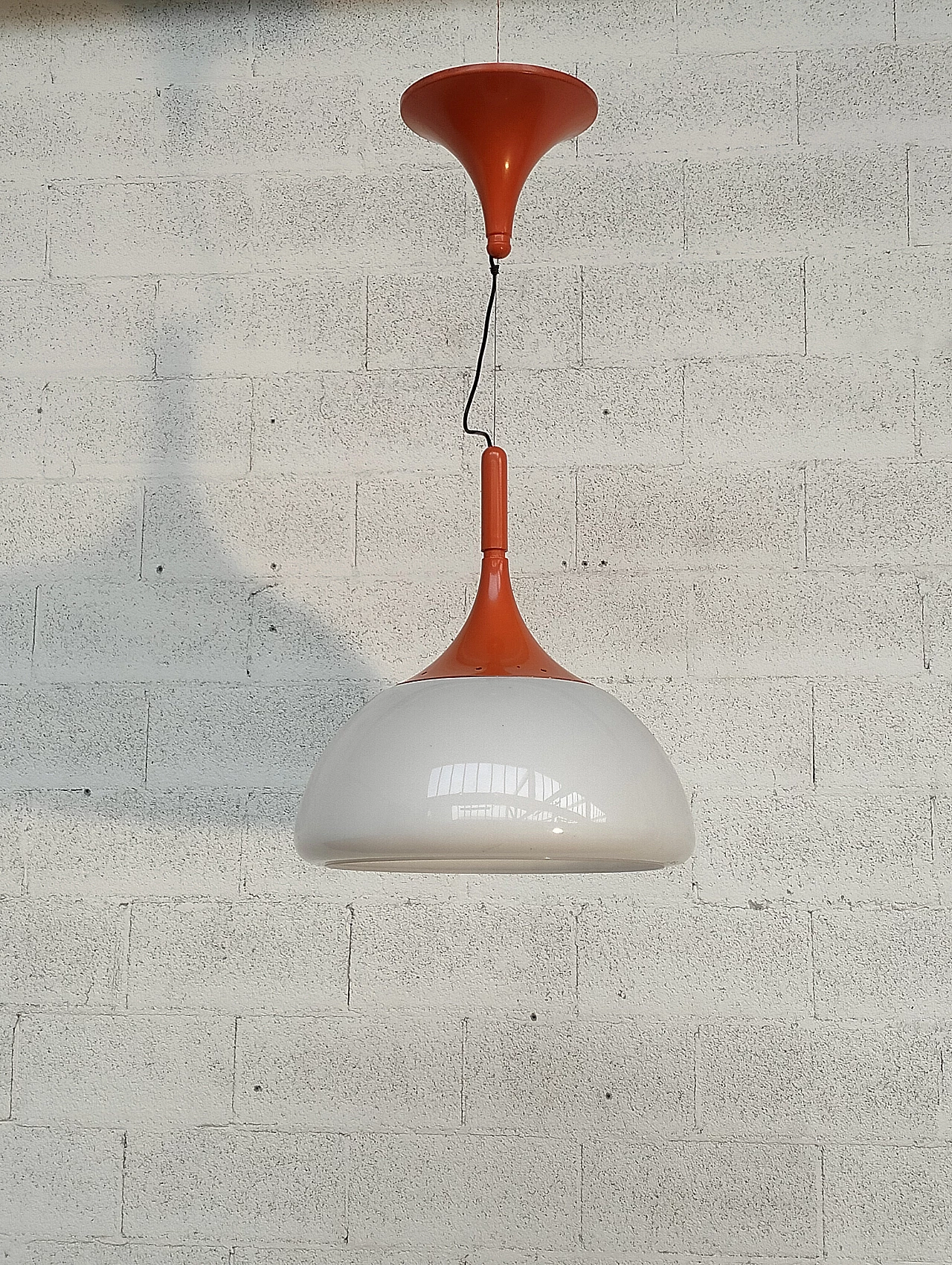 Orange ceiling lamp by Elio Martinelli for Martinelli Luce, 1970s 2