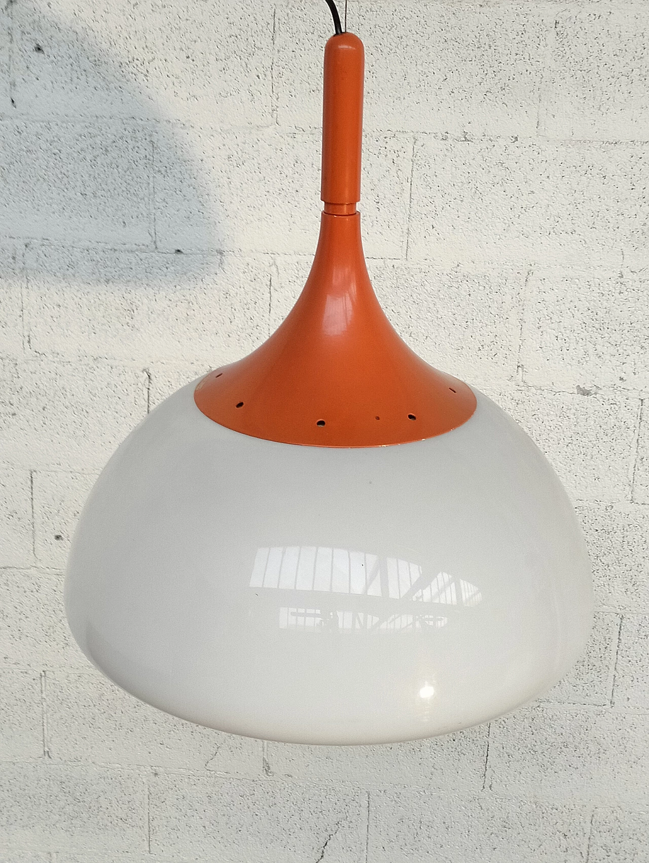 Orange ceiling lamp by Elio Martinelli for Martinelli Luce, 1970s 6