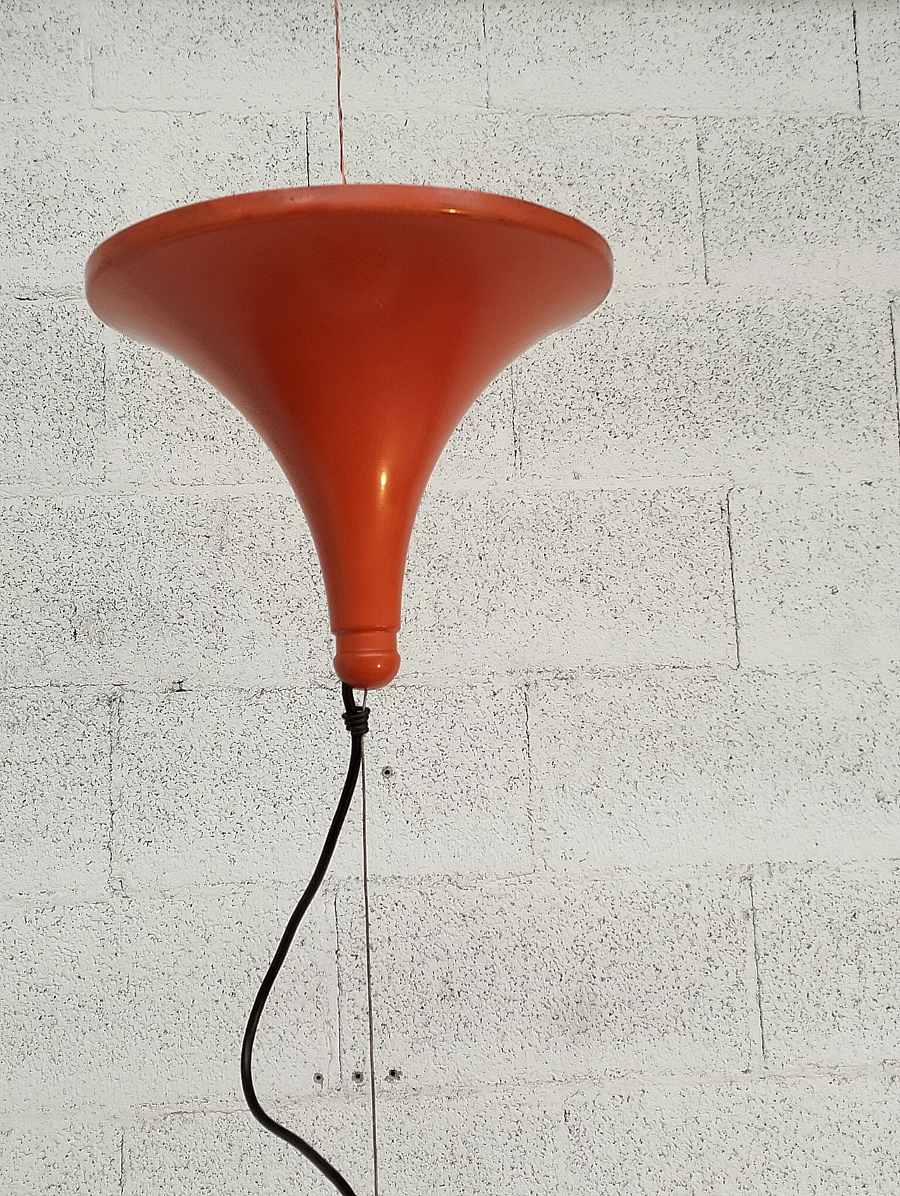 Orange ceiling lamp by Elio Martinelli for Martinelli Luce, 1970s 7