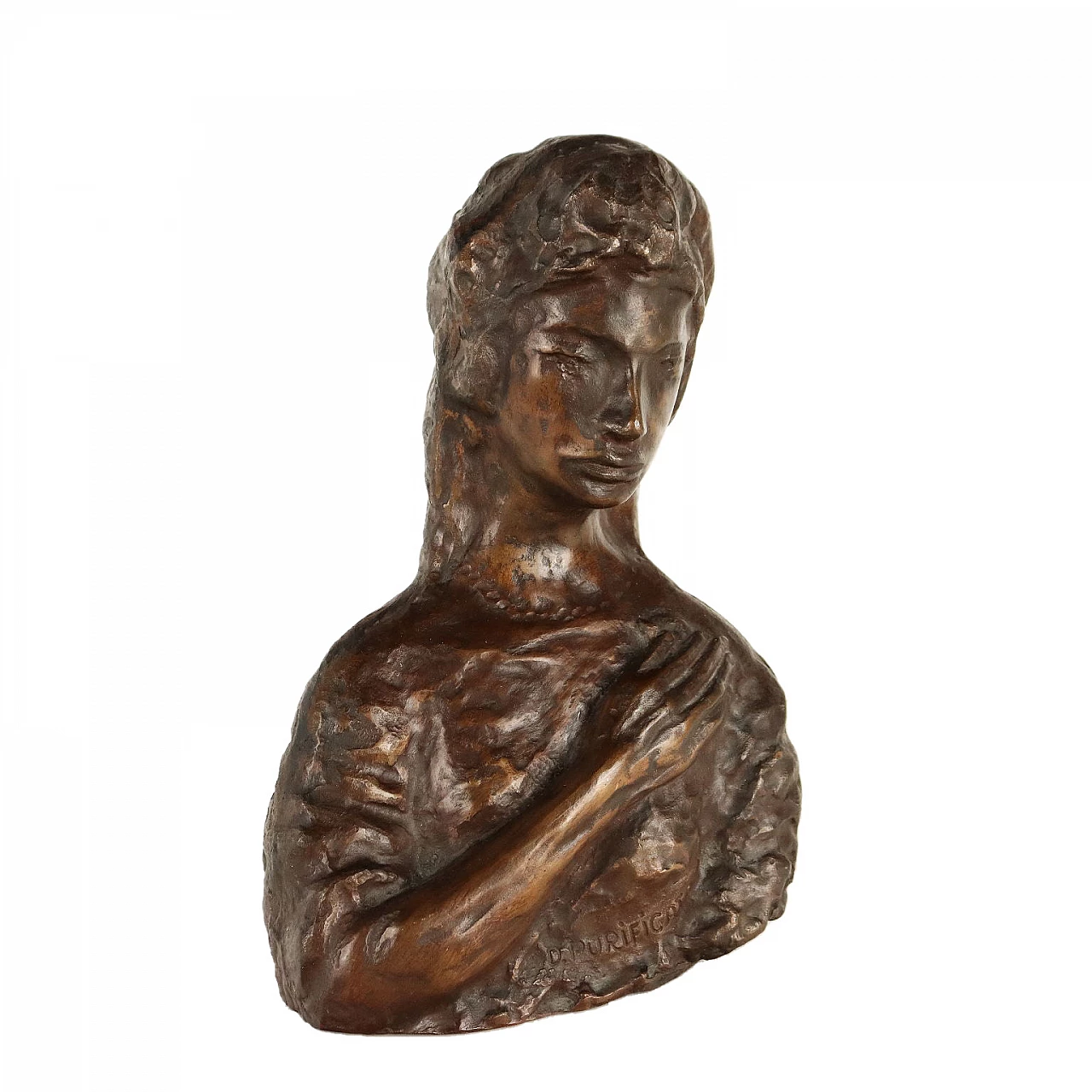 Domenico Purificato, busto femminile, scultura in bronzo 1