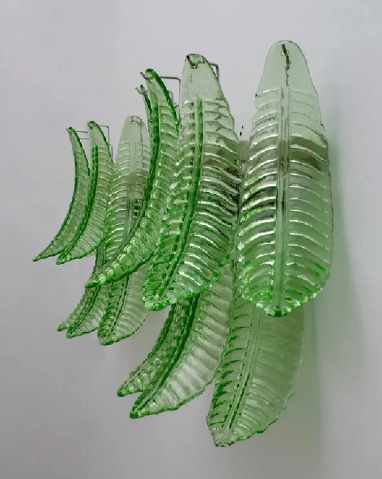 Pair of Murano glass palm leaf wall sconces, 1970s 6