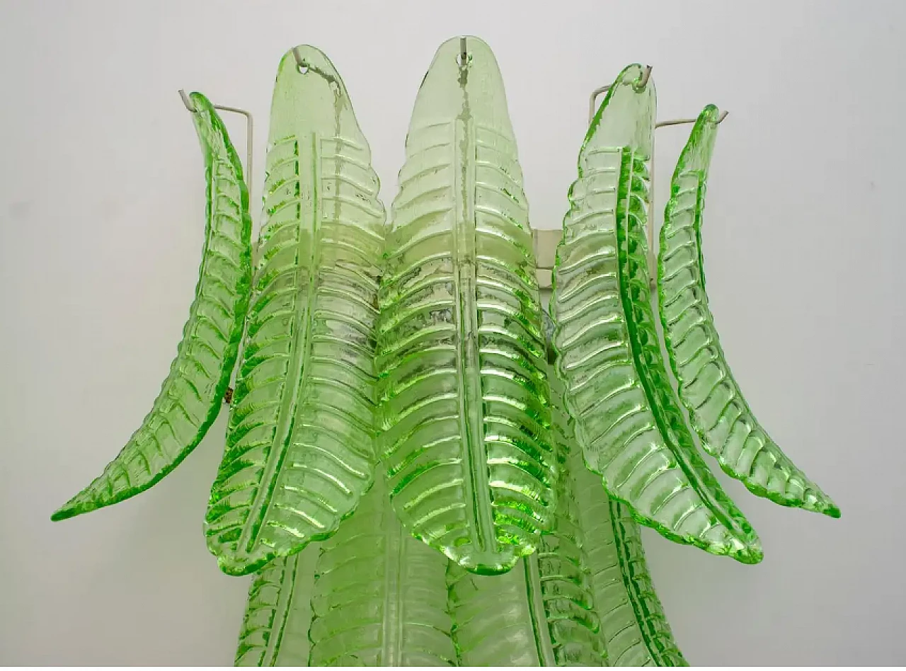 Pair of Murano glass palm leaf wall sconces, 1970s 8