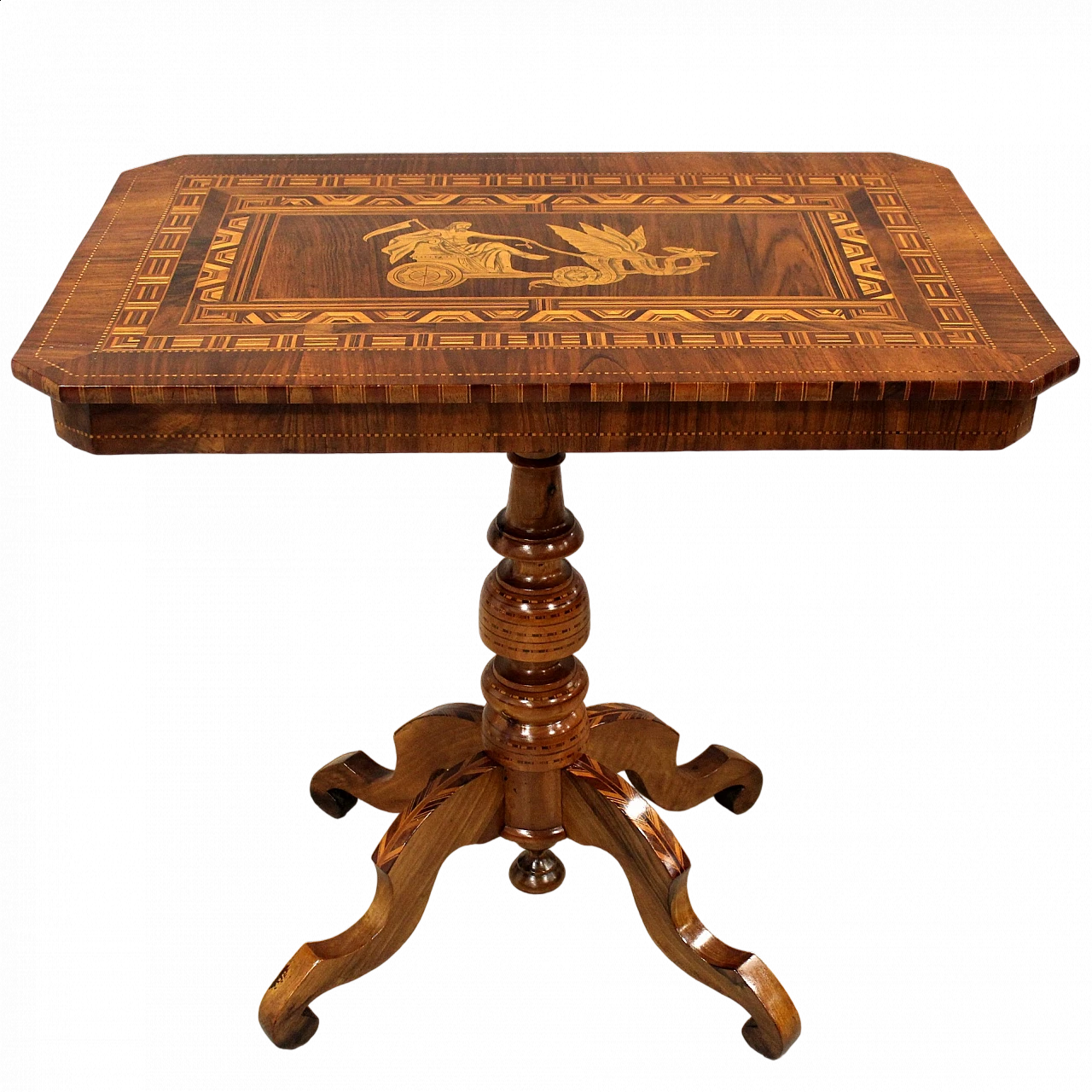 Rolo inlaid walnut coffee table, 19th century 10