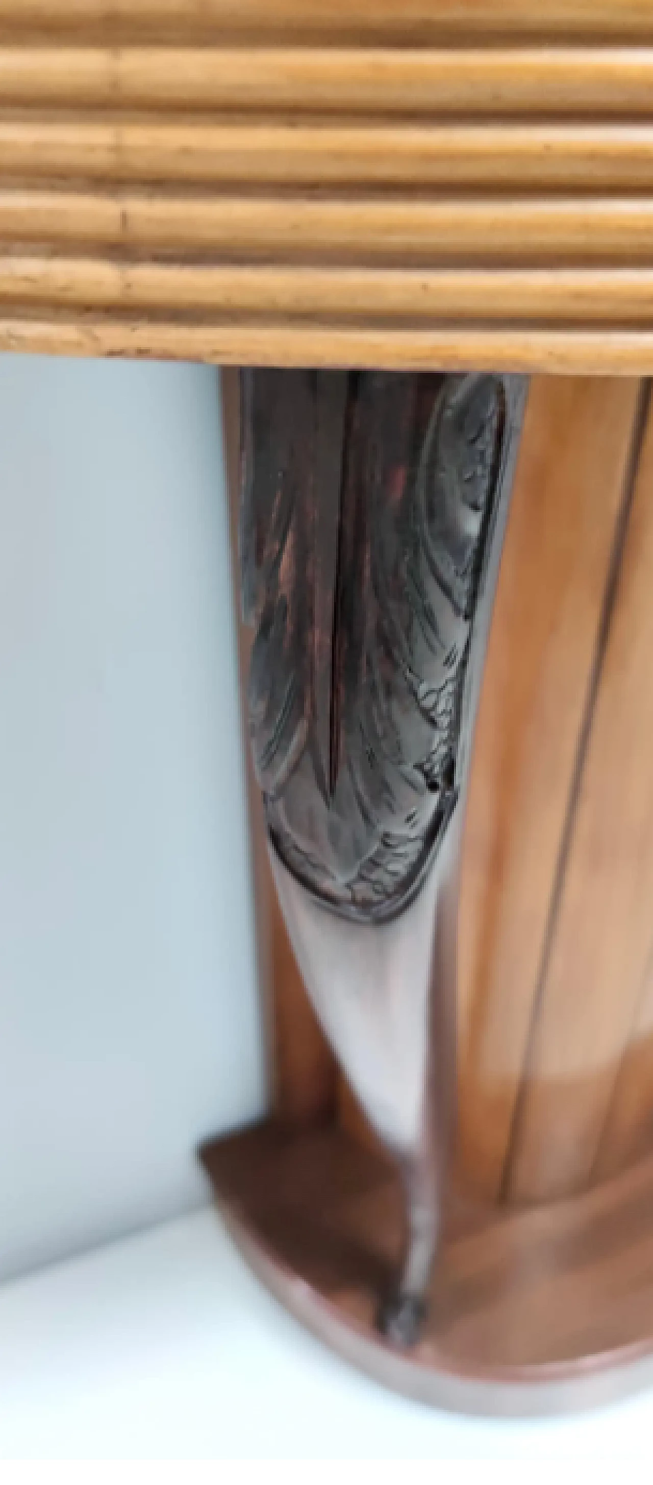 Demilune console table in beech and walnut by Osvaldo Borsani, 1940s 12