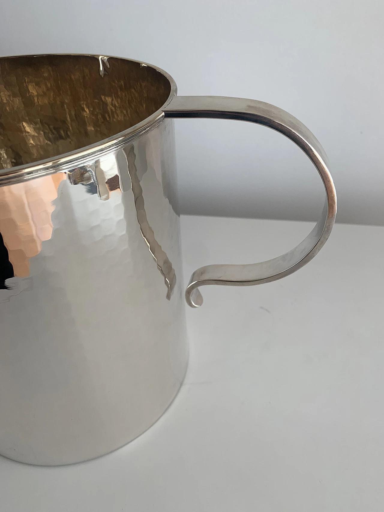 Hand hammered brass jug, 2000s 9