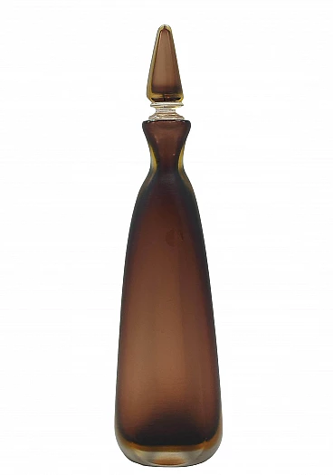 Bottiglia in vetro di Murano con tappo della serie Bottiglie Incise di Paolo Venini, 1985