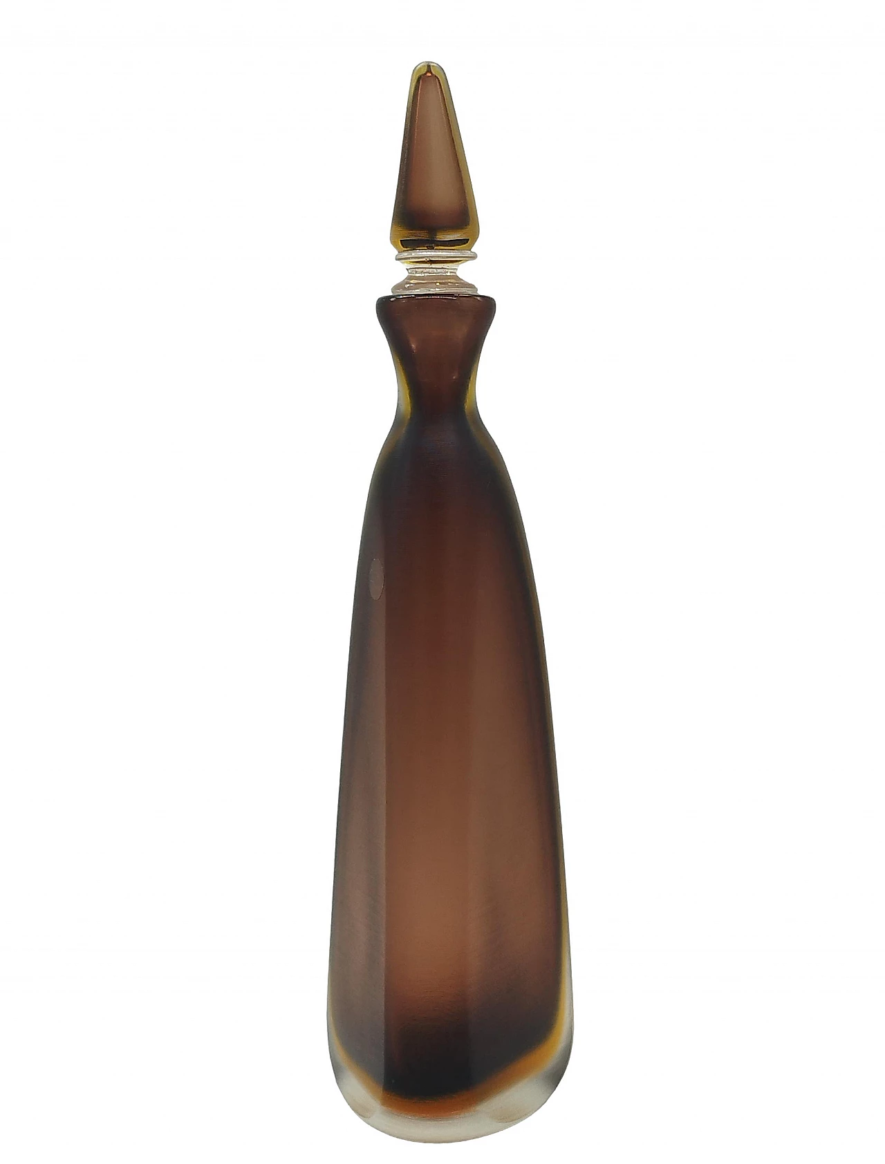 Murano glass bottle with stopper from the Bottiglie Incise series by Paolo Venini, 1985 2