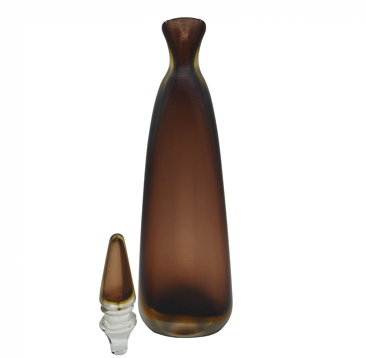 Murano glass bottle with stopper from the Bottiglie Incise series by Paolo Venini, 1985 3