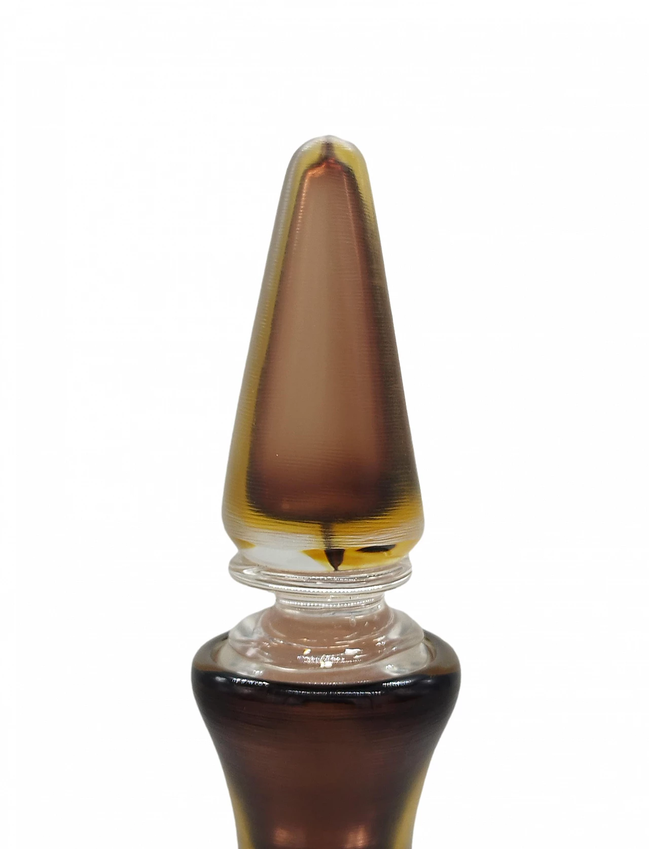 Murano glass bottle with stopper from the Bottiglie Incise series by Paolo Venini, 1985 6
