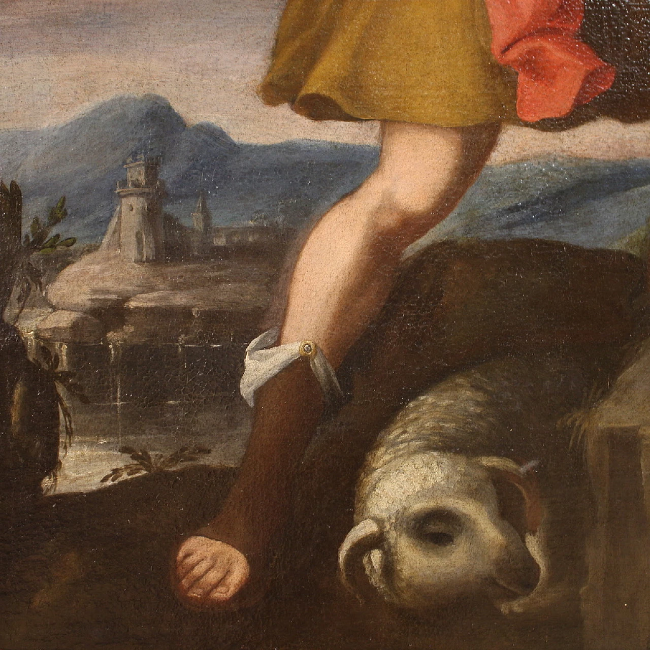 Painting depicting the Sacrifice of Isaac, oil on canvas, 17th century 8