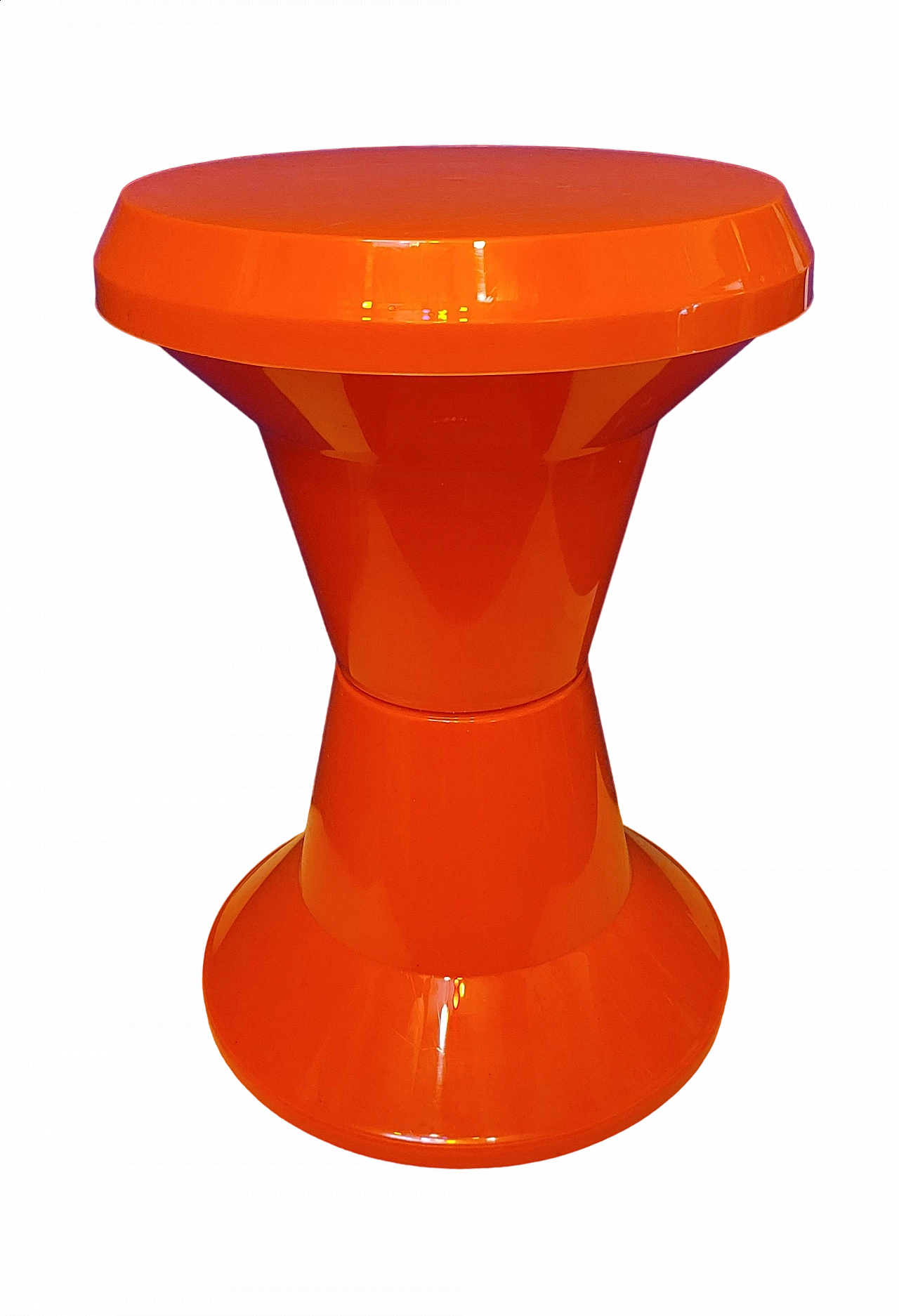4 Orange plastic Diablo stools by Giganplast, 1970s 10