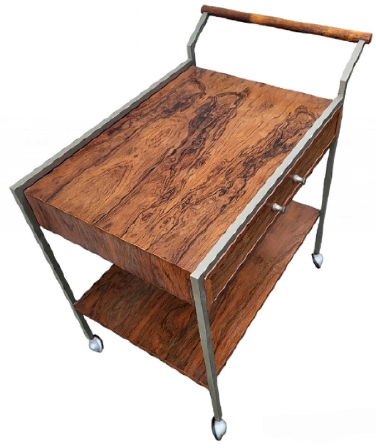 Rosewood and metal bar cart by George Nelson, 1960s 14