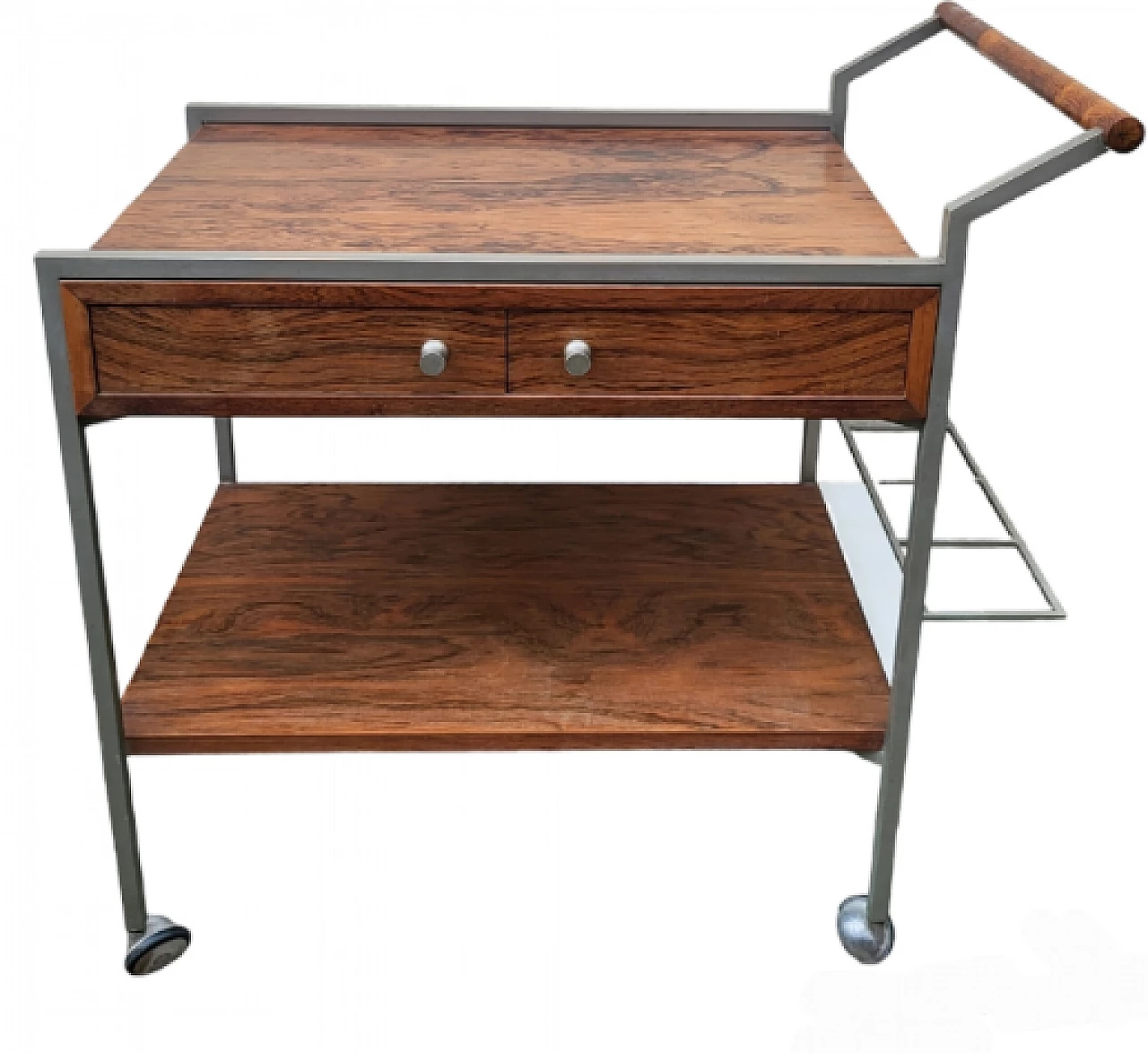 Rosewood and metal bar cart by George Nelson, 1960s 18