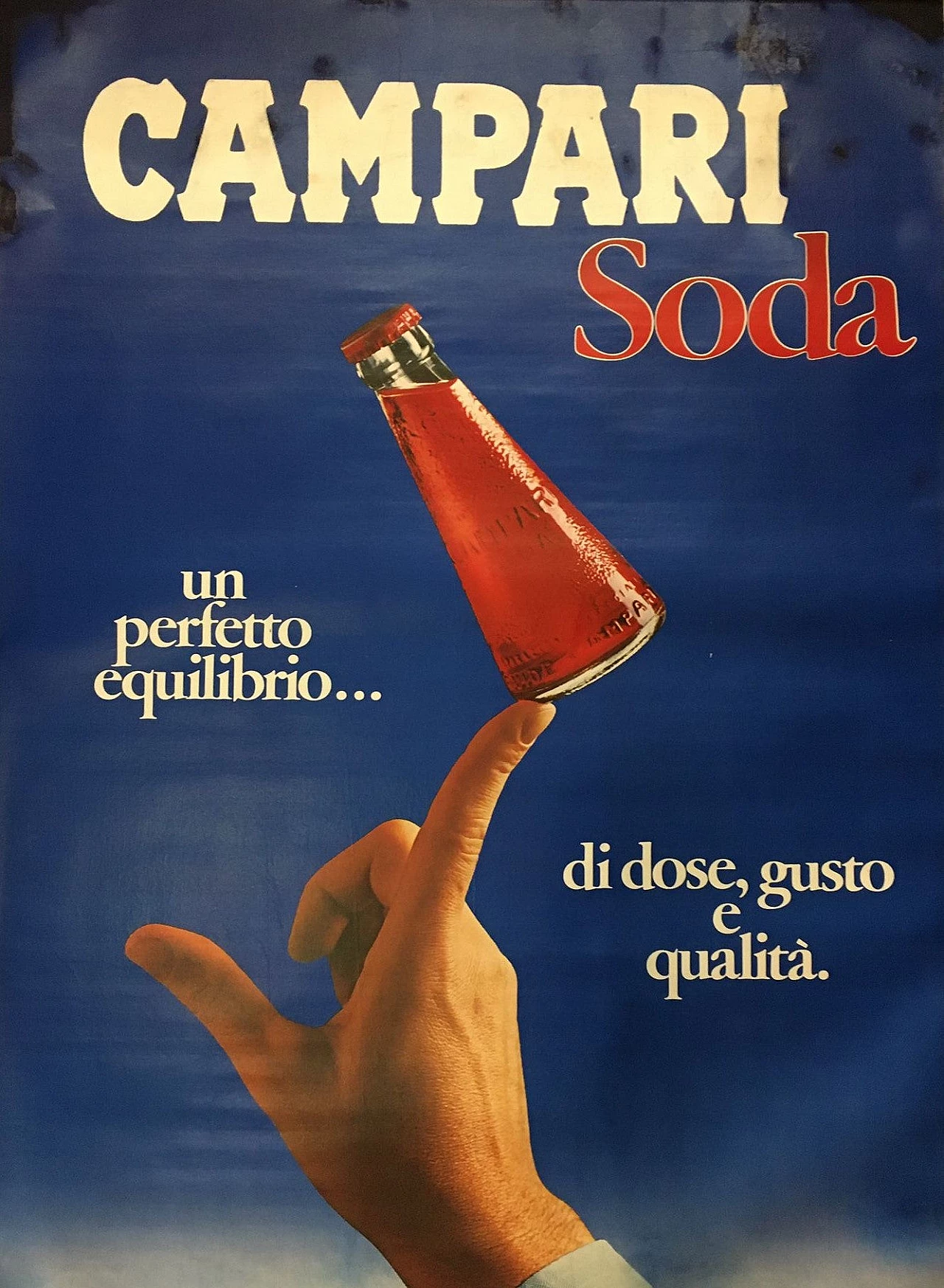 Manifesto pubblicitario Campari Soda Perfetto Equilibrio, anni '80 1