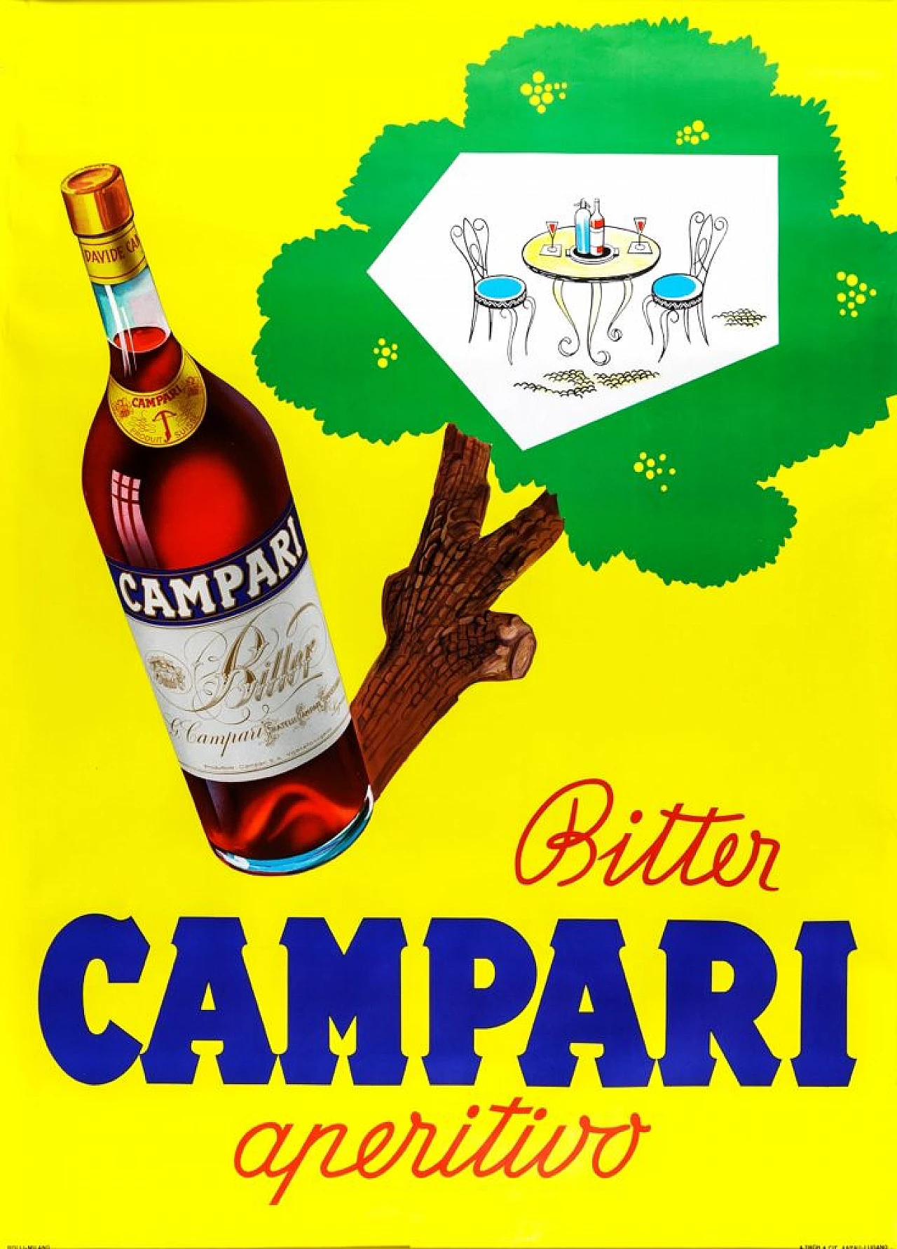 Manifesto pubblicitario Bitter Campari L'Aperitivo, anni '60 1