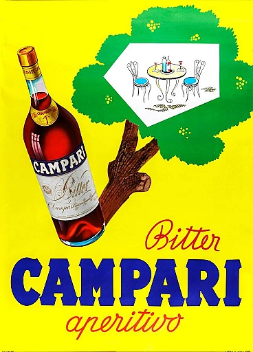 Bitter Campari L'Aperitivo advertising poster, 1960s