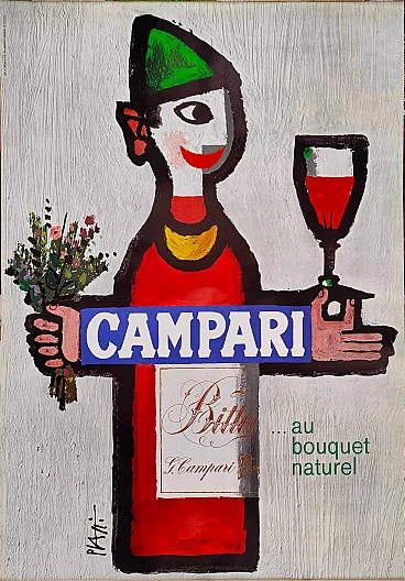 Campari advertising poster by Celestino Piatti, 1966