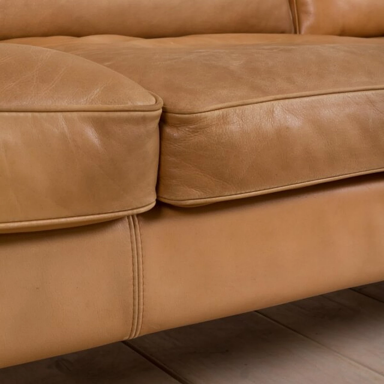 Brown aniline leather three-seater sofa by Mogens Hansen, 1970s 13