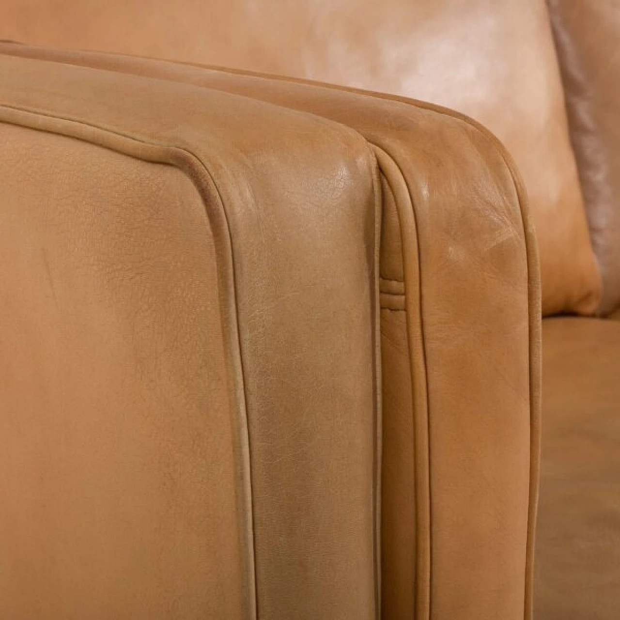 Brown aniline leather three-seater sofa by Mogens Hansen, 1970s 14