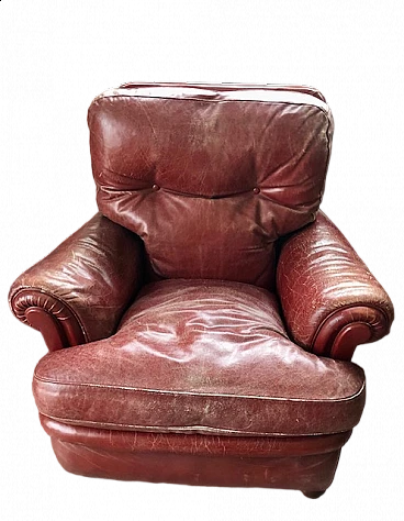 Frau armchair in red leather, 1970s