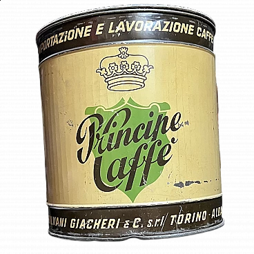 Scatola in latta Caffè Principe di Silvani Giacheri & C., anni '50