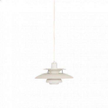 PH5 white pendant lamp by Poul Henningsen for Louis Poulsen, 1970s