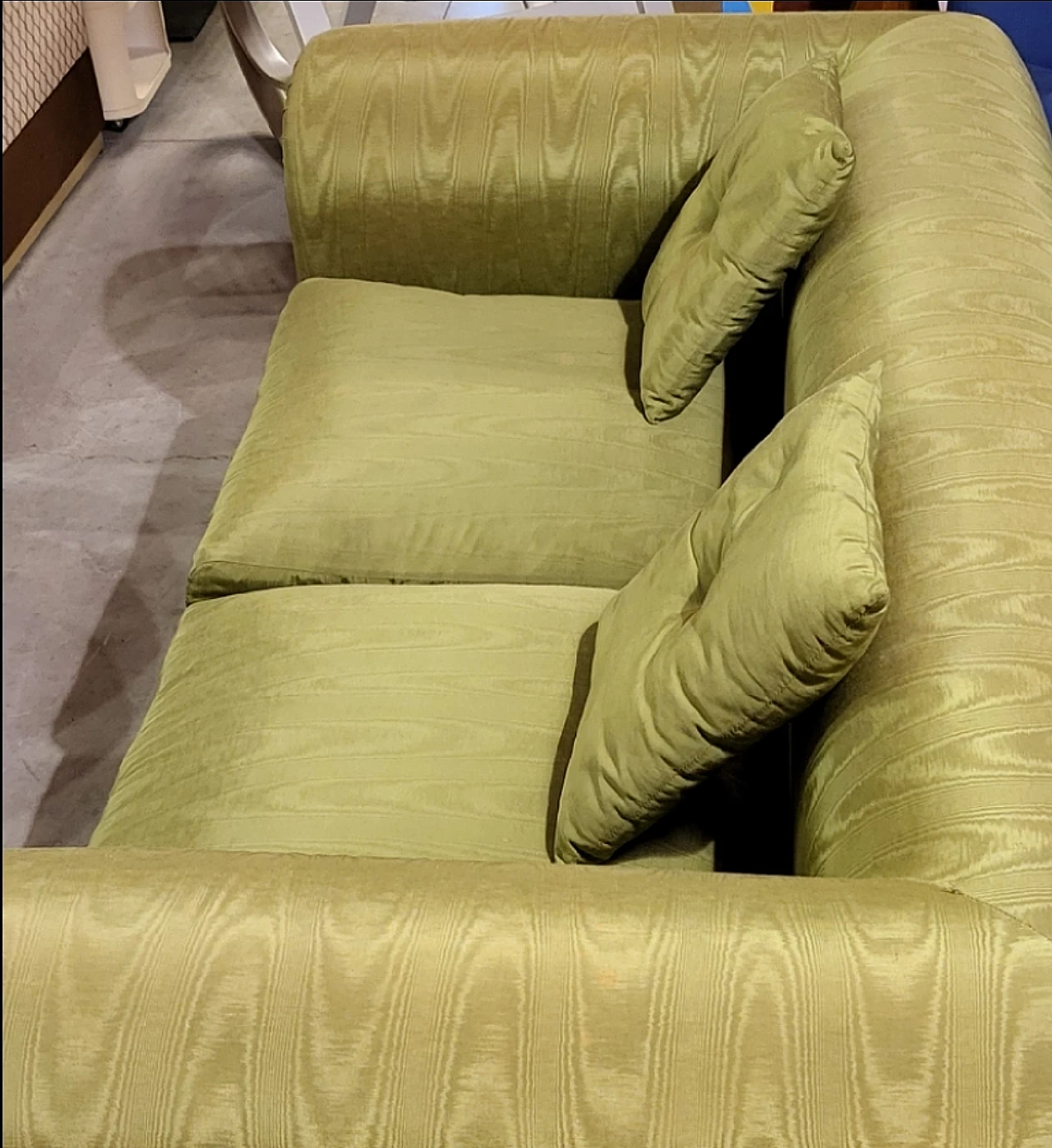 Green fabric sofa by Tommaso Barbi, 1970s 2