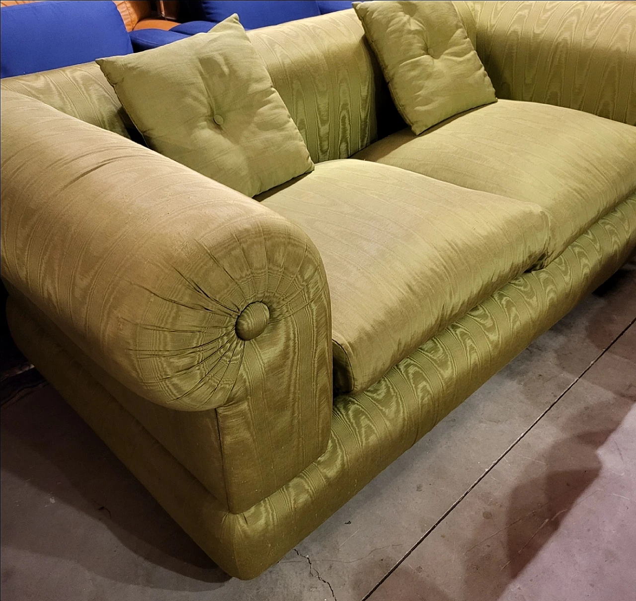 Green fabric sofa by Tommaso Barbi, 1970s 3