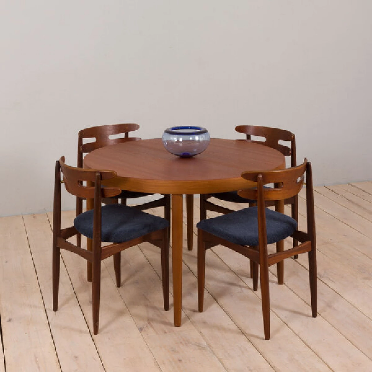Circular teak dining table by Kai Kristiansen, 1960s 2