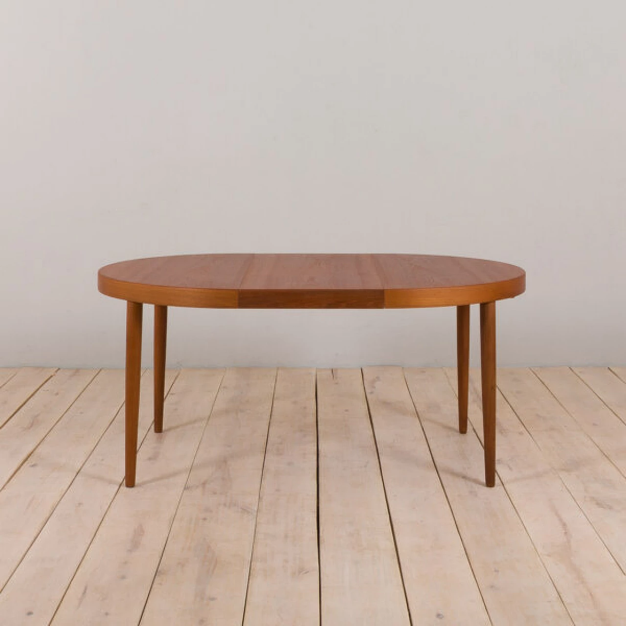 Circular teak dining table by Kai Kristiansen, 1960s 4