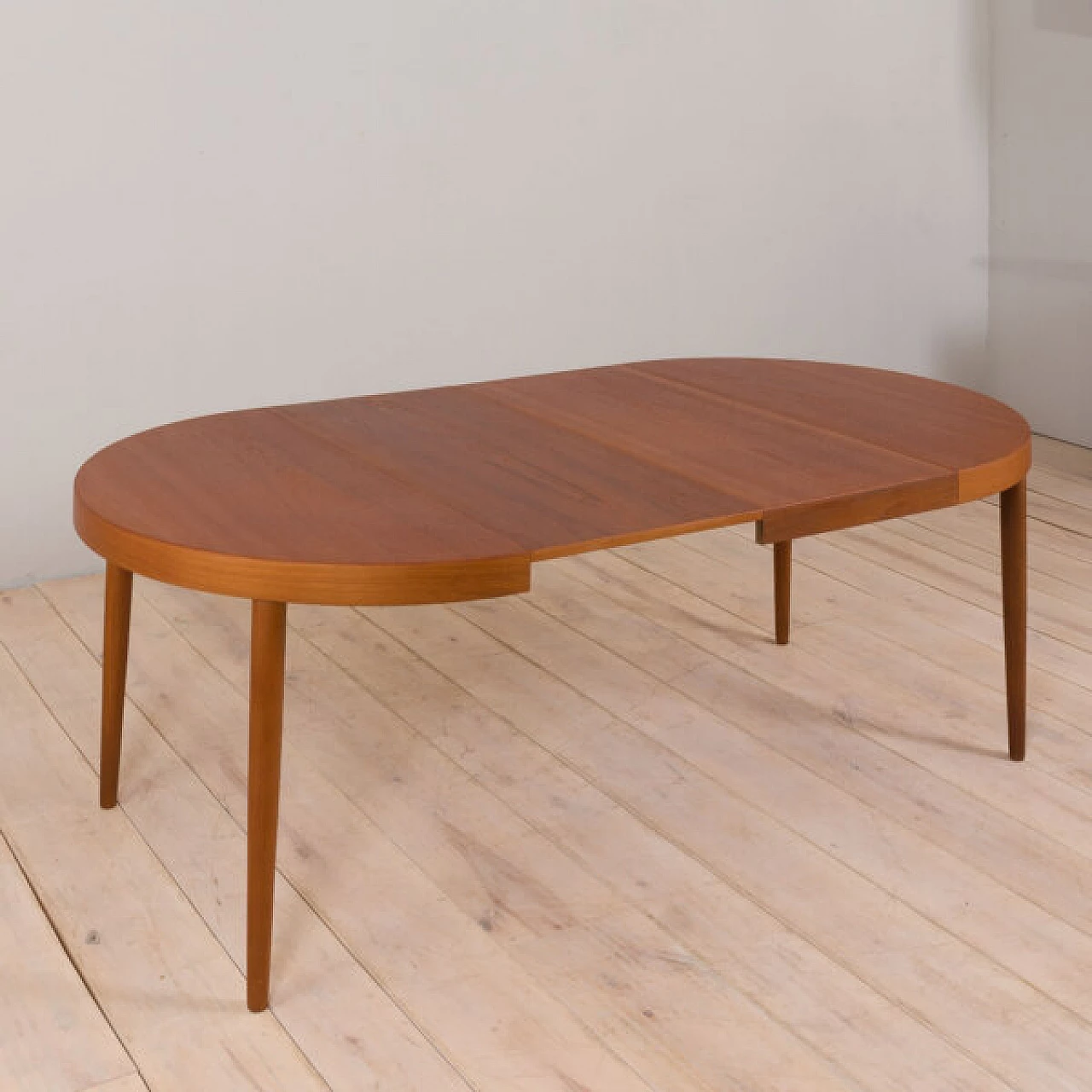 Circular teak dining table by Kai Kristiansen, 1960s 7