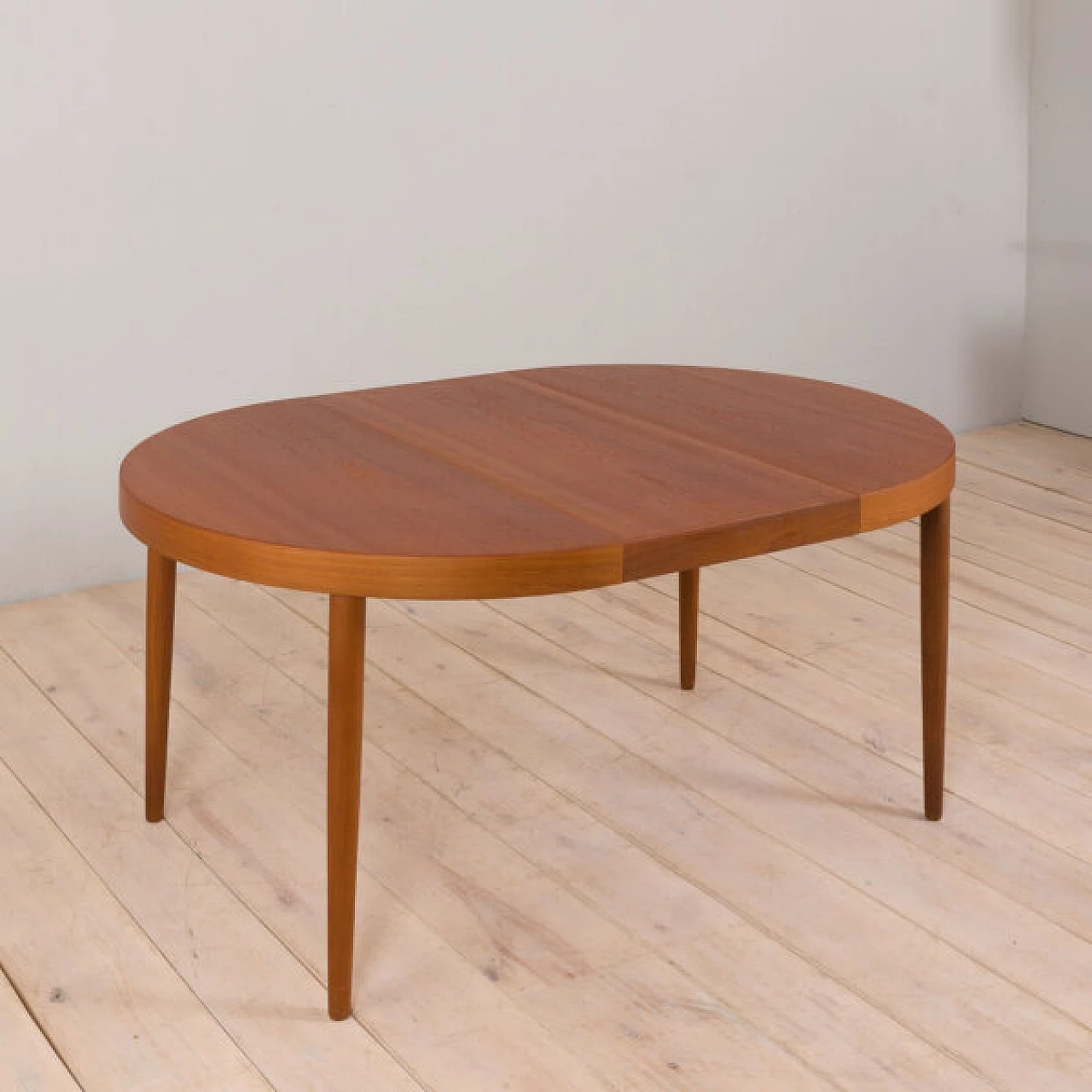 Circular teak dining table by Kai Kristiansen, 1960s 9