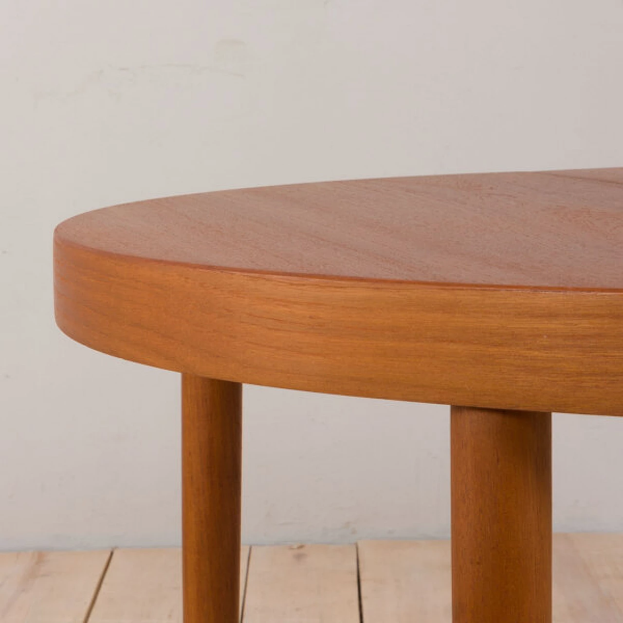 Circular teak dining table by Kai Kristiansen, 1960s 10