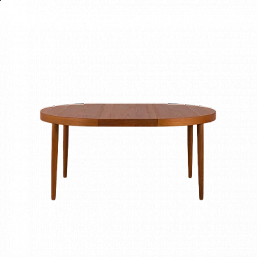 Circular teak dining table by Kai Kristiansen, 1960s