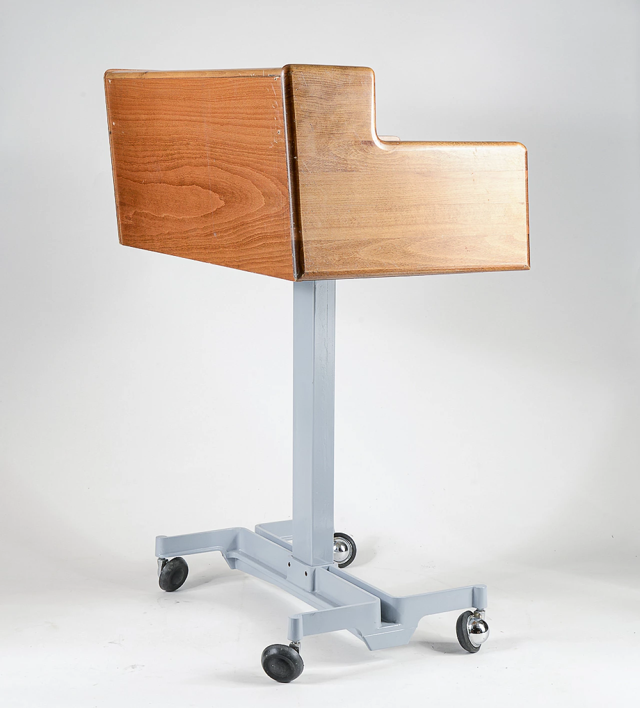 Wood and metal study cabinet with casters, 1960s 5