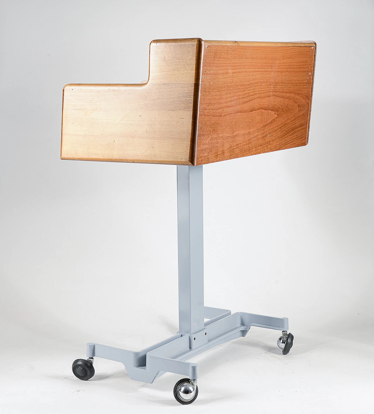 Wood and metal study cabinet with casters, 1960s 7