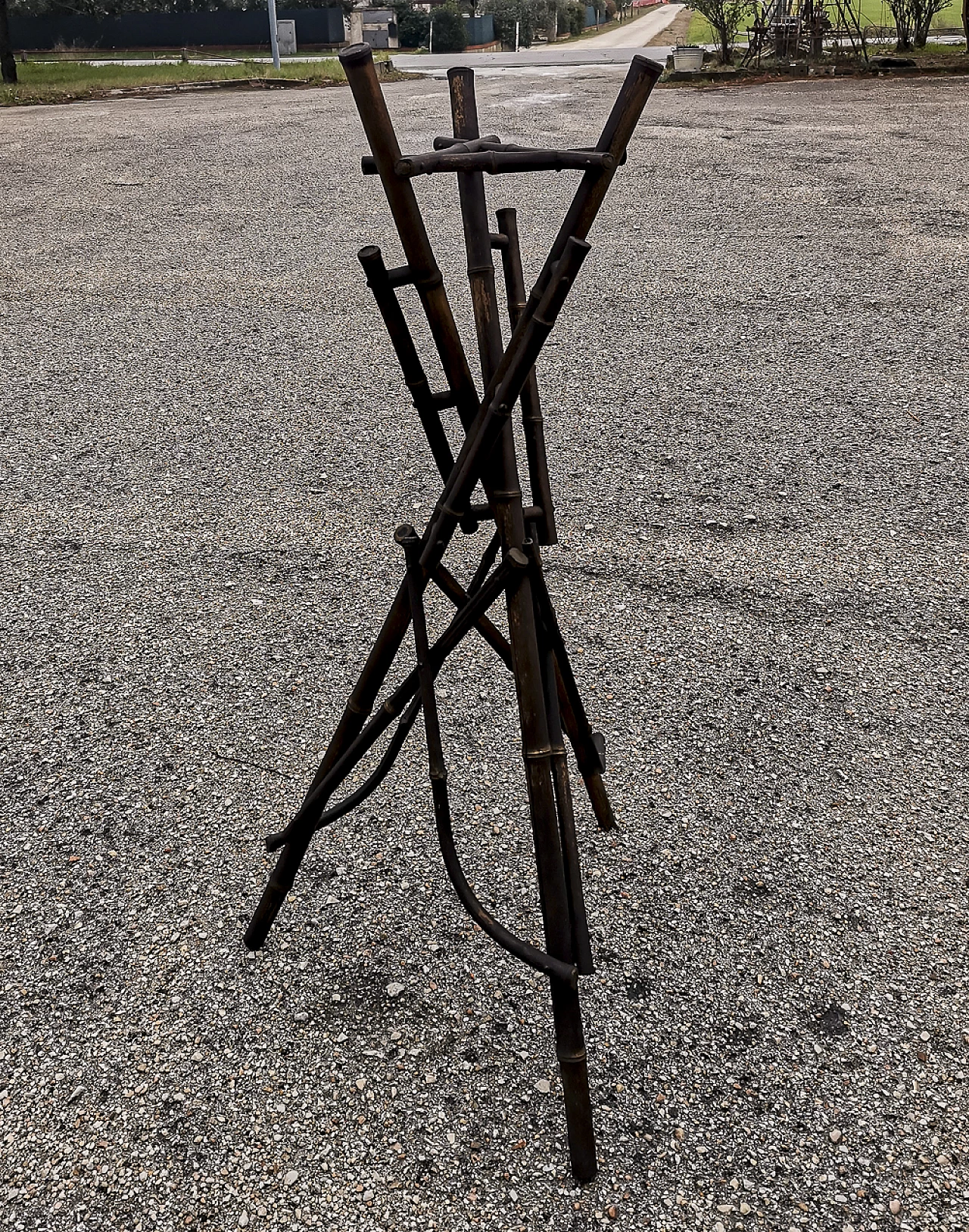 Bamboo pot holder column, 1940s 1