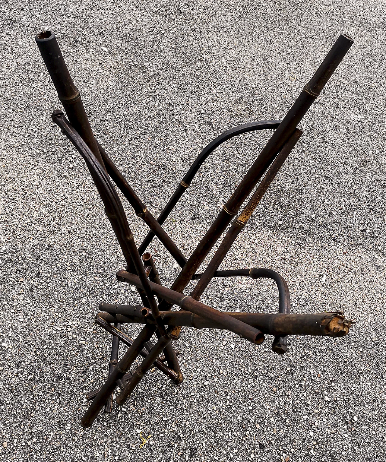 Bamboo pot holder column, 1940s 2