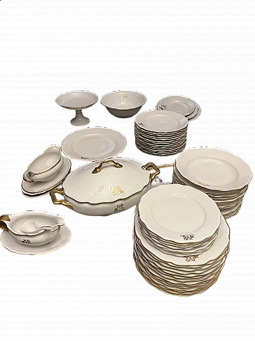 Servizio da tavola in porcellana con dettagli in oro 24 carati, inizio '900