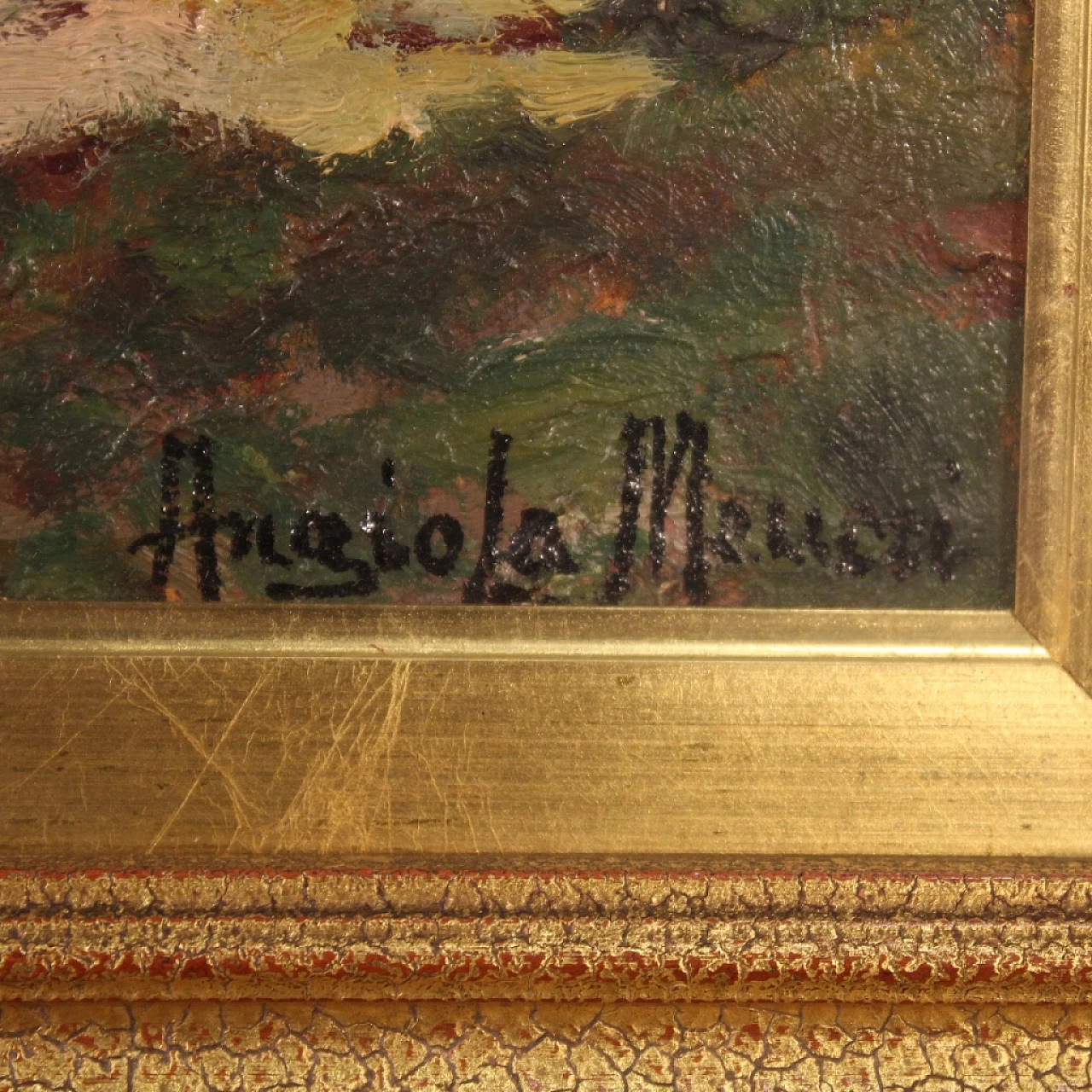 Angiola Meucci, country houses, oil painting on cardboard 7