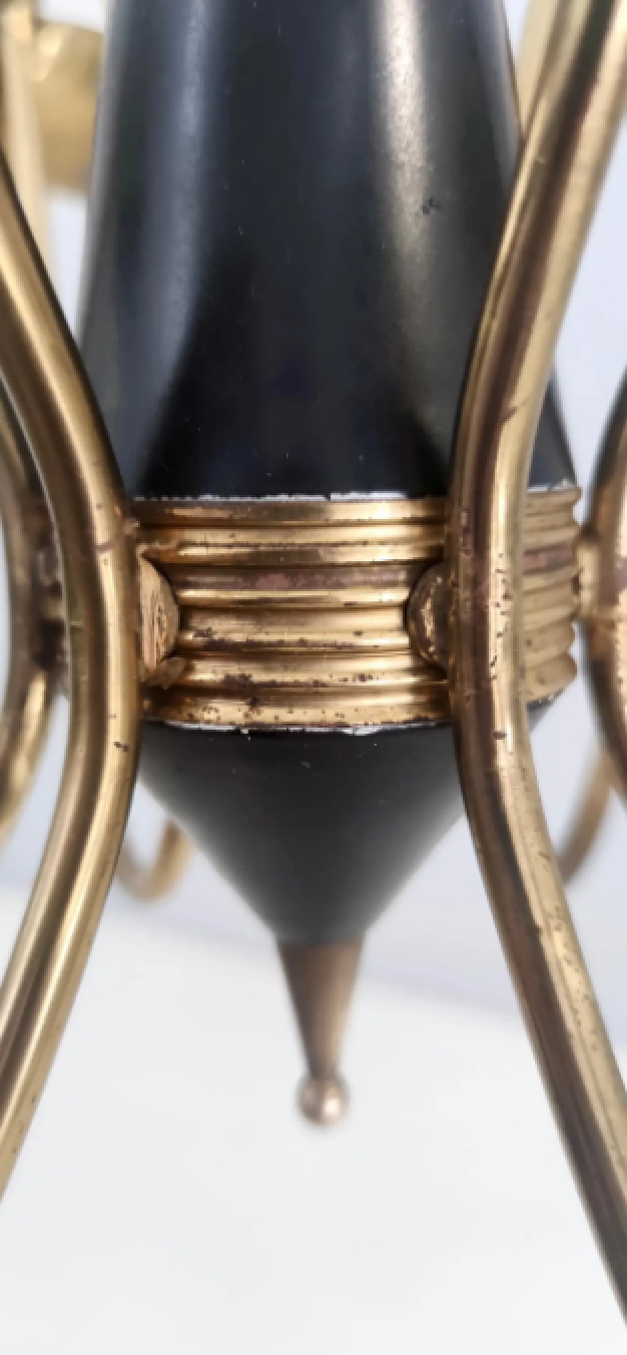 Brass and painted iron swivel coat rack, 1950s 8